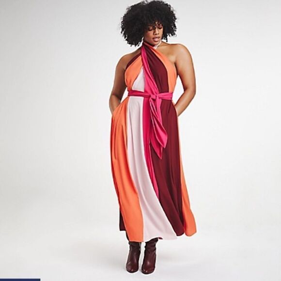 Tommy Hilfiger Women's Zendaya Curve Cross Front Dress Size 18 - Picture 11 of 11